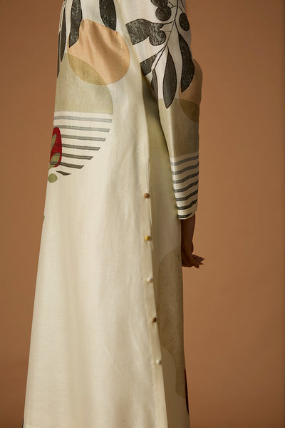 IVORY CHANDERI PRINTED TUNIC (BCC-01)