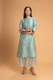 AQUA DUPION EMB. KURTA SET (2 PCS)