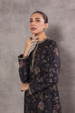BLACK VISCOSE DUPION  PRINTED EMBROIDERED TAGAAI KURTA (DC-02/KUR)
