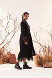 Black Viscose Dupion Embroidered Jacket Set (Sh-11/jkt)