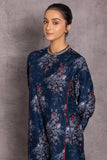 BLUE VISCOSE DUPION EMBROIDERED TUNIC ( DC-03)