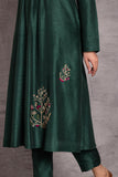 EMERALD VISCOSE DUPION EMBROIDERED KURTA SET (DT-04)