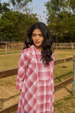 MAROON & WHITE CHECK COTTON JACKET (CM-06/JKT)