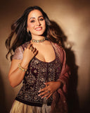 Ruby Embroidered Jacket and Gold and Silver Lehenga Set (E-30/TL-103)
