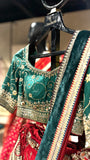 RED DUPION EMB LEHENGA SET (3 PCS)