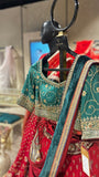 RED DUPION EMB LEHENGA SET (3 PCS)