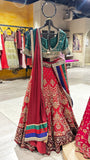 RED DUPION EMB LEHENGA SET (3 PCS)