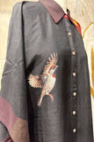 BLACK DUPION PRINTED KAFTAN ( AJP-16B) (1 PC)