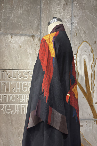 BLACK DUPION PRINTED KAFTAN ( AJP-16B) (1 PC)