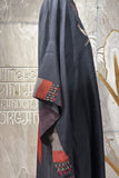 BLACK DUPION PRINTED KAFTAN WITH PRINTED BIRDS & EMB. DETAILS(AJP-16) (1 PC)