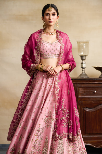 OLD ROSE EMBROIDERED LEHENGA SET ( FB-35)