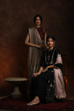 BLACK & OLD ROSE EMBROIDERED KURTA SET (3 PCS)