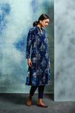 BLUE SILK VELVET EMBROIDERED TUNIC (1 PC)