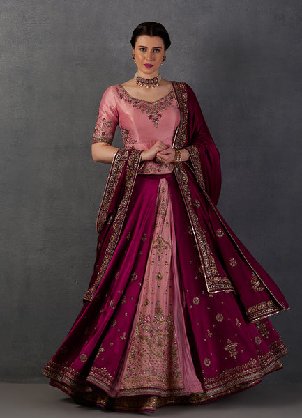 FALSA DOUBLE LAYERED EMBROIDERED LEHENGA SET ( FB-01A)