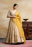 YELLOW SILK ORGANZA EMBROIDERED DUPATTA ( FB-38A)