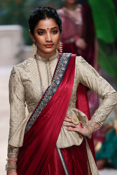 RUBY SILK SAREE SET (4 PCS)