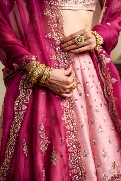OLD ROSE EMBROIDERED LEHENGA SET ( FB-35)