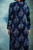 BLUE SILK VELVET EMBROIDERED TUNIC (1 PC)