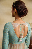 AQUA FLORAL PRINTED & EMBROIDERED ANARKALI SET (3 PCS)