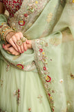 MINT TULLE HEAVY EMBROIDERED LEHANGA SET ( SK -16A )