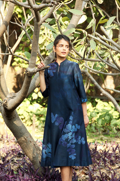 INDIGO BLUE CYANOTYPE FERN PRINTED TUNIC (1 PC)