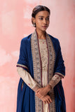 BLUE WOOLEN EMBROIDERED DUSHALA ( SHAWL-09 )