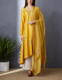 Classy Yellow Kurta Set with Sequince Embroidery ( BGH-05B )