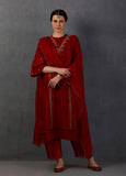RED EMBROIDERED KURTA SET (YMN-13A)