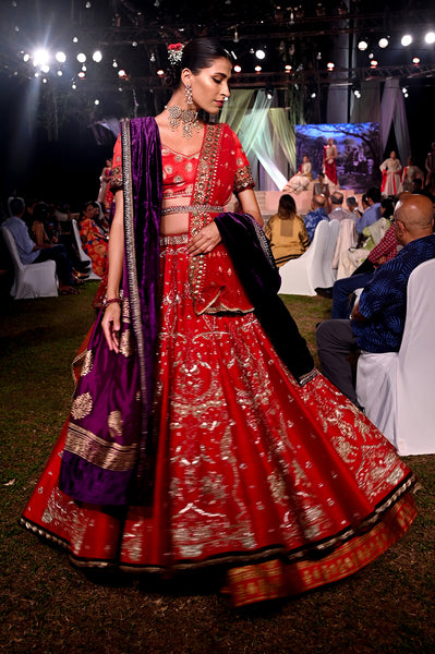 PURPLE VELVET EMBROIDERED DUSHALA (DUS-92)