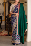 EMERALD GREEN WOOLEN PASHMINA EMBROIDERED DUSHALA ( DUS-74 )