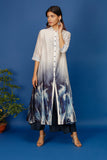 IVORY CYANOTYPE FLORAL PRINTED TUNIC (1 PC)