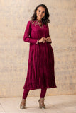 FALSA CRINKLED SILK EMBROIDERED  KURTA SET (SLK-01)