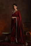 MAROON SILK EMBROIDERED SAREE SET (2 PCS)