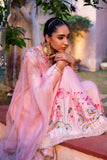 OLD ROSE SILK CHANDERI LOTUS PRINTED ANARKALI SET (3 PCS)