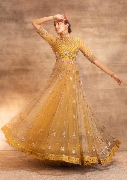 Antara Anarkali Set With a tulle skirt (SK-17)