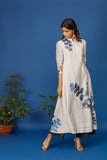 WHITE & BLUE FERN PRINTED TUNIC (1 PC)