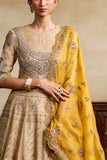 YELLOW SILK ORGANZA EMBROIDERED DUPATTA ( FB-38A)