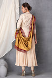 GOLD DUSHALA WITH MARRON EMBROIDERED BORDER (DUS-12/DUS)