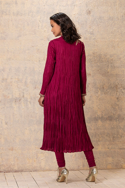 FALSA CRINKLED SILK EMBROIDERED  KURTA SET (SLK-01)