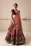 Old rose and ruby embroidered lehenga  (E-28/TL-123)