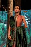 EMERALD GREEN SILK VELVET EMB. DUSHALA  (E-15/TL-132)
