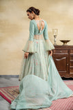 AQUA FLORAL PRINTED & EMBROIDERED ANARKALI SET (3 PCS)
