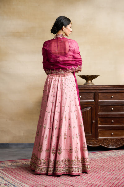 OLD ROSE EMBROIDERED LEHENGA SET ( FB-35)
