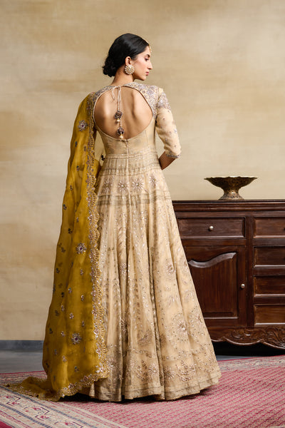 YELLOW SILK ORGANZA EMBROIDERED DUPATTA ( FB-38A)