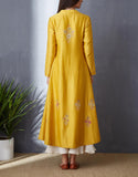 Classy Yellow Kurta Set with Sequince Embroidery ( BGH-05B )