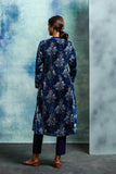 BLUE SILK VELVET EMBROIDERED TUNIC (1 PC)