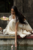 Beautiful ivory gota embellished lehenga with matching embroidered blouse & Dupatta ( LS-18B)