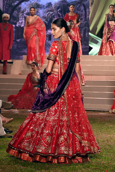 PURPLE VELVET EMBROIDERED DUSHALA (DUS-92)