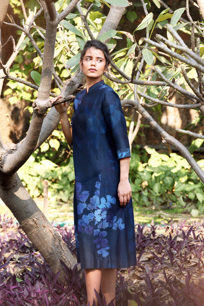 INDIGO BLUE CYANOTYPE FERN PRINTED TUNIC (1 PC)