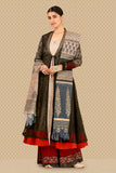 Attractive Woven Jacket, Crinkled Kurta, Izhaar & Dupatta Set